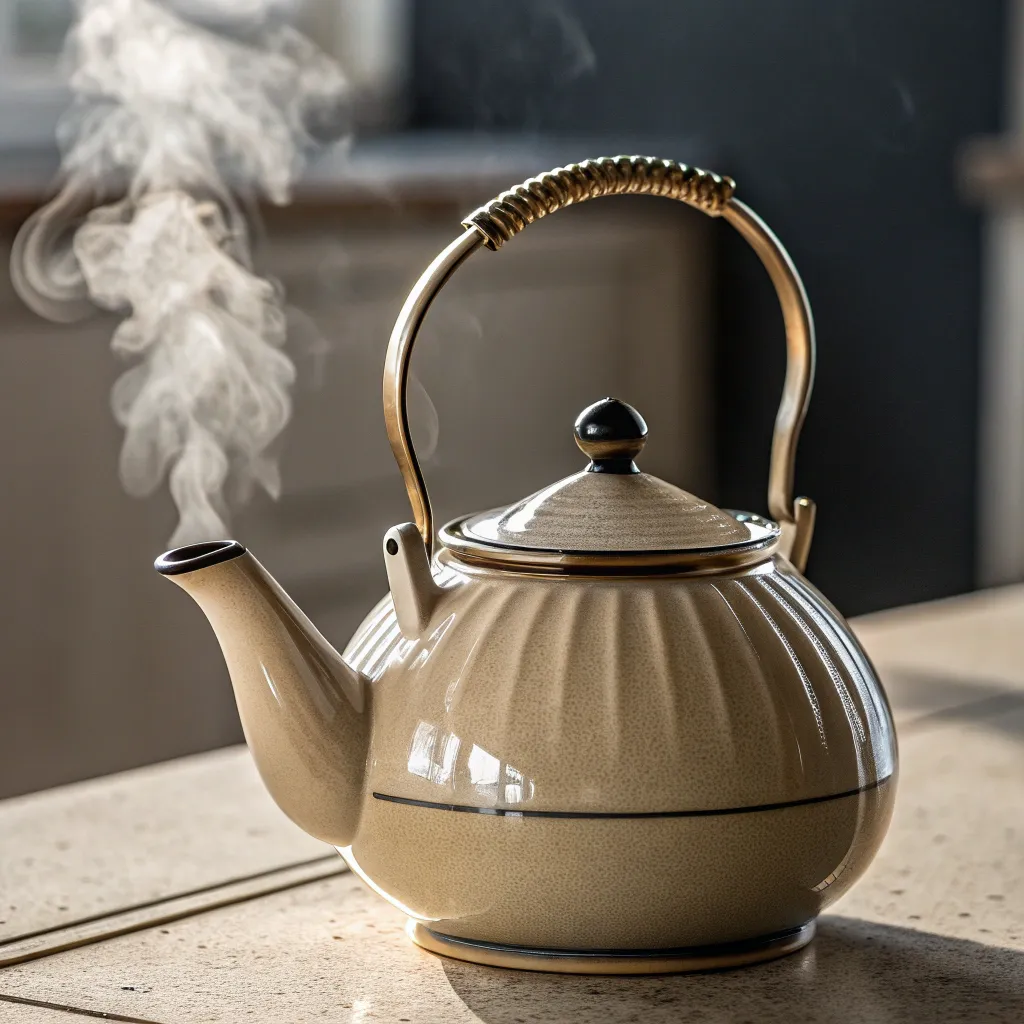 Steaming teapot